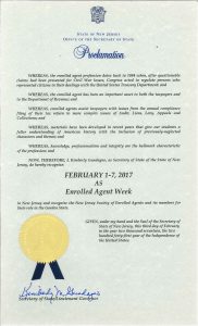 Enrolled Agent Week 2017 Proclamation by the Secretary of State